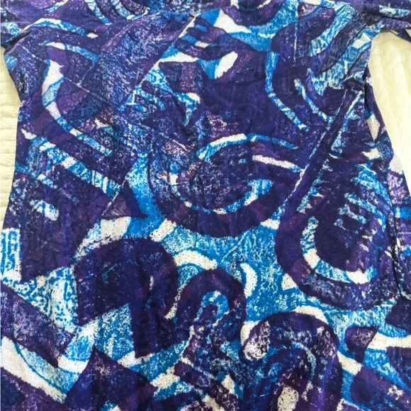 TAV Pacific Purple blue mix Polynesian dress size 16 - Picture 4 of 4